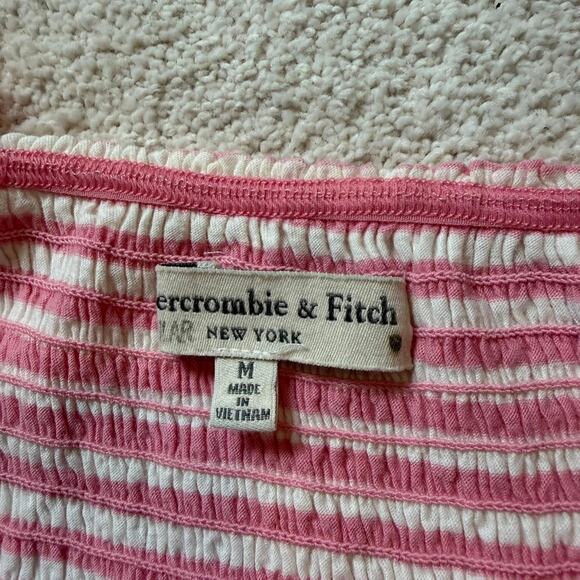 Y2k abercrombie and fitch pink and white striped babydoll top with lace trim - Picture 5 of 7